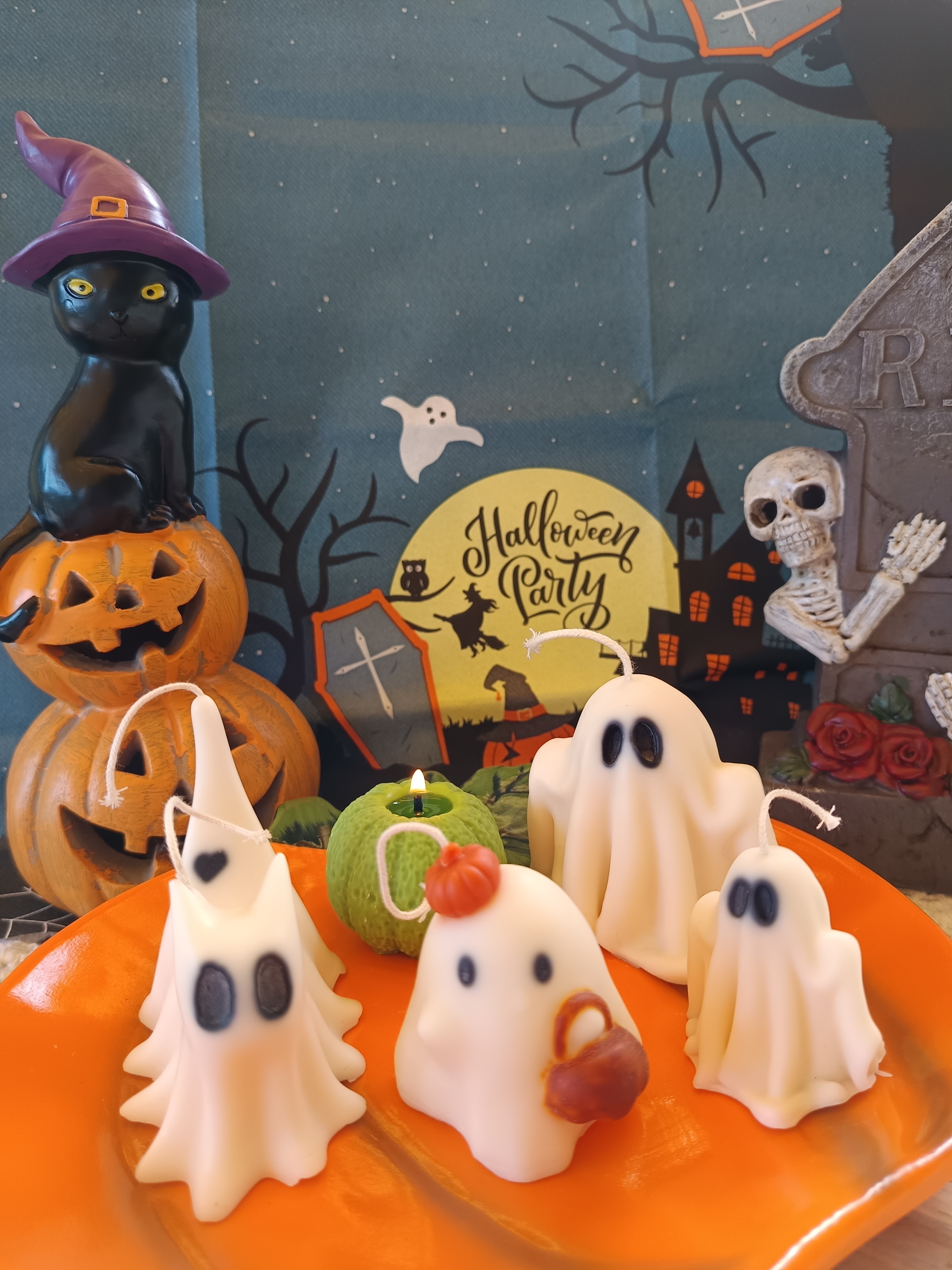 Halloween Geister-Kerzen - einzeln oder im Set