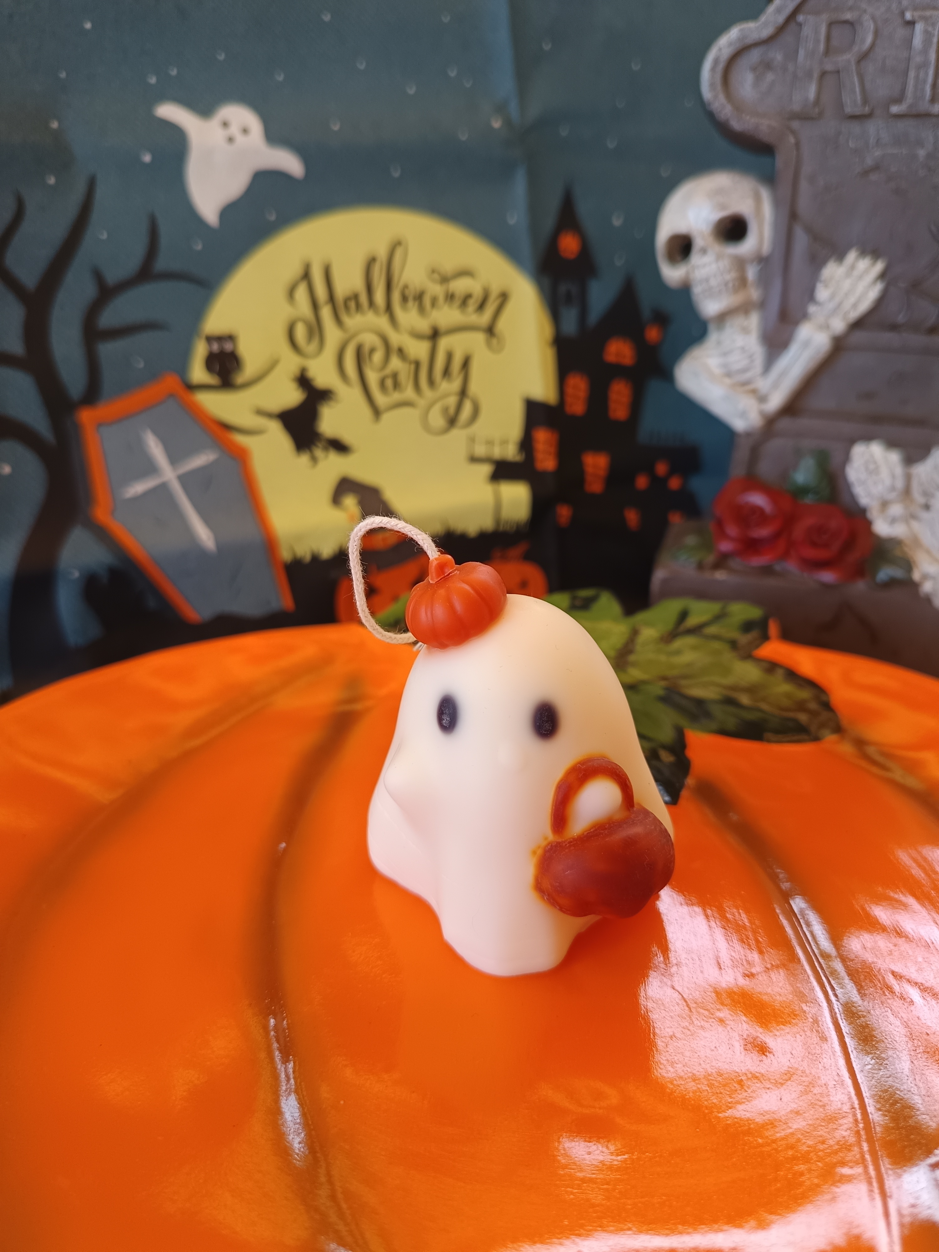 Halloween Geister-Kerzen - einzeln oder im Set - Kürbiskopf