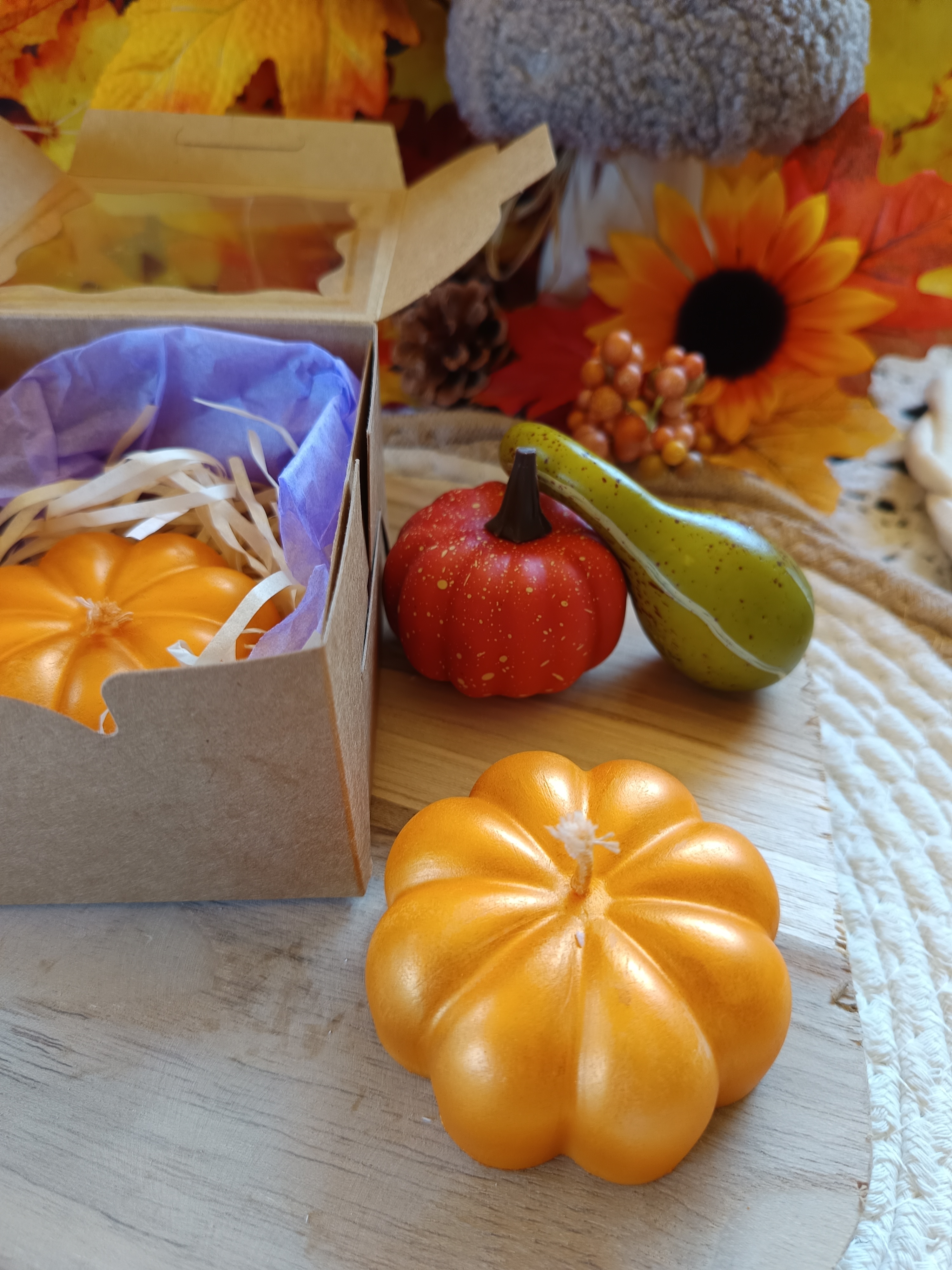 Kürbis-Kerze im Metallic Look Gold | edel und ein absoluter Blickfang